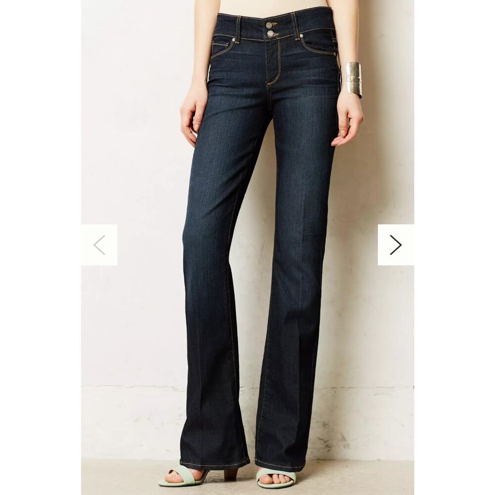 Paige Hidden Boot Jeans Size 27 Dark Wash Low Rise Model-off-duty Minimalist